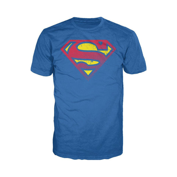 DC Comics Superman Logo Halftone Official Men's T-shirt Blue - Urban Species