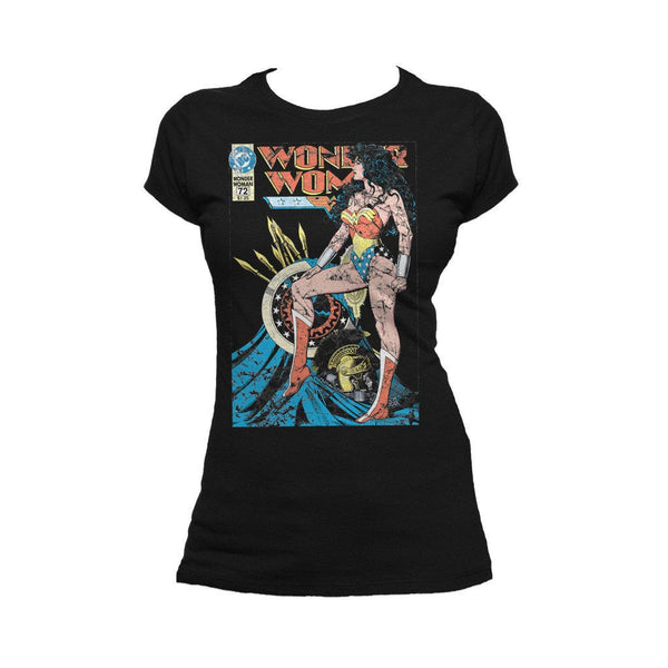 DC Comics Wonder Woman Cover #55 Official Women's T-shirt (Black) - Urban Species Ladies Short Sleeved T-Shirt