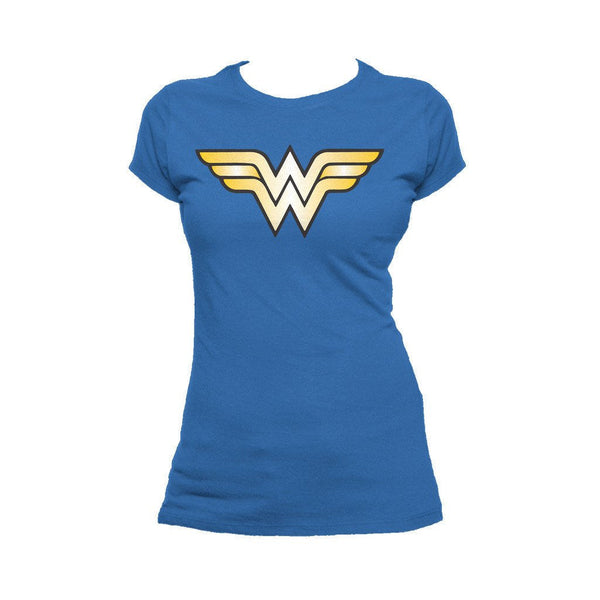 DC Comics Wonder Woman Logo Classic Official Women's T-shirt Blue - Urban Species