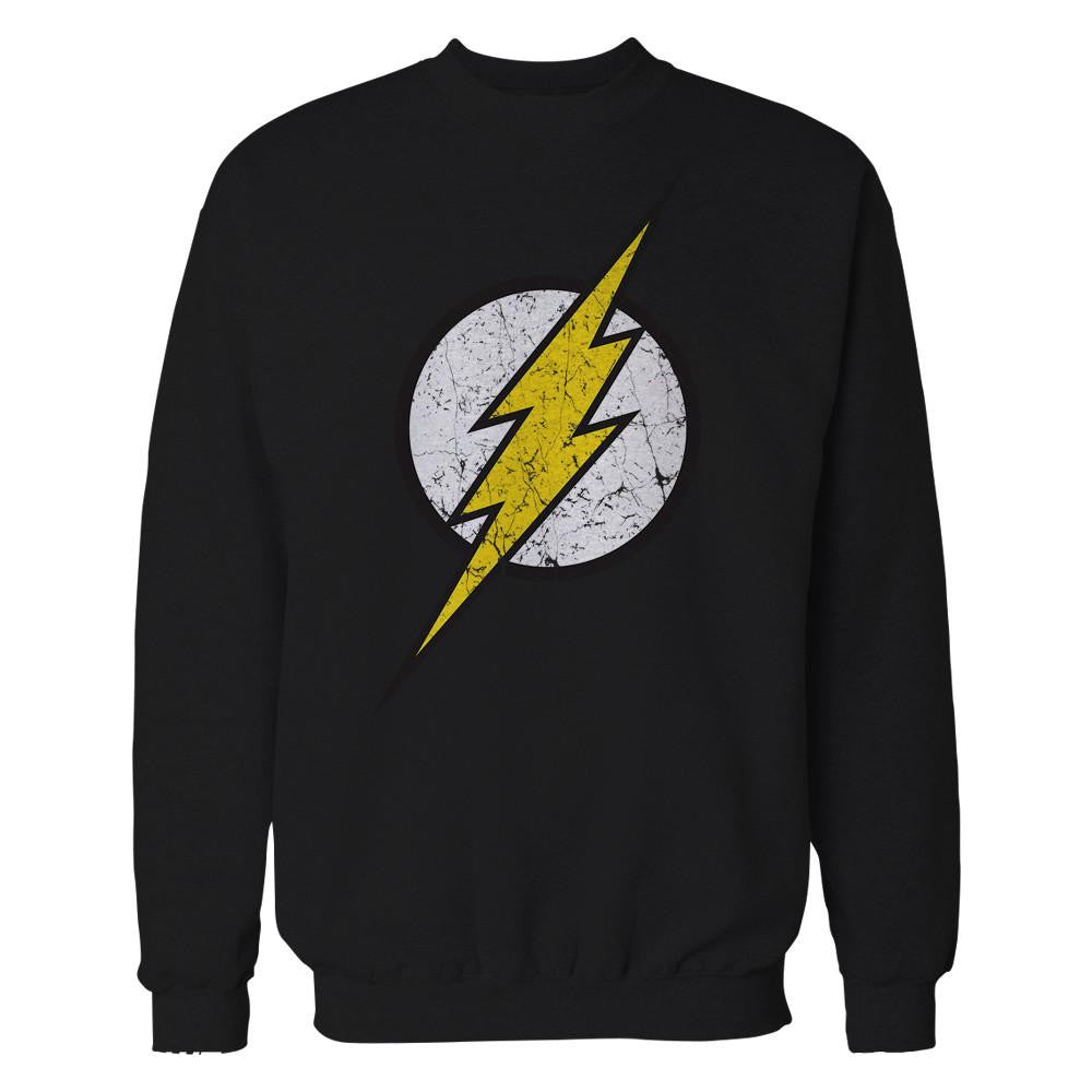DC Comics Flash Modern Distressed Logo Official Sweatshirt (Black) - Urban Species Sweatshirt