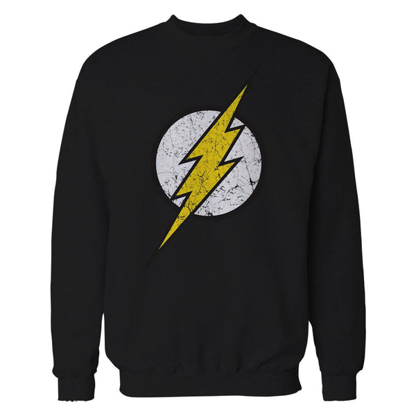 DC Comics Flash Modern Distressed Logo Official Sweatshirt (Black) - Urban Species Sweatshirt