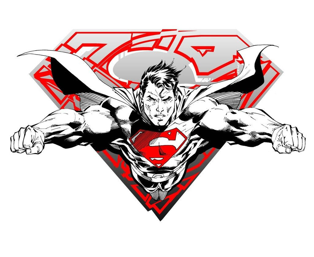 DC Comics Superman Logo Inc. Official Men's T-shirt (White) - Urban Species Mens Short Sleeved T-Shirt