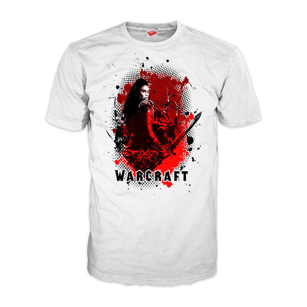 Warcraft Garona Stencil Official Men's T-shirt (White) - Urban Species Mens Short Sleeved T-Shirt