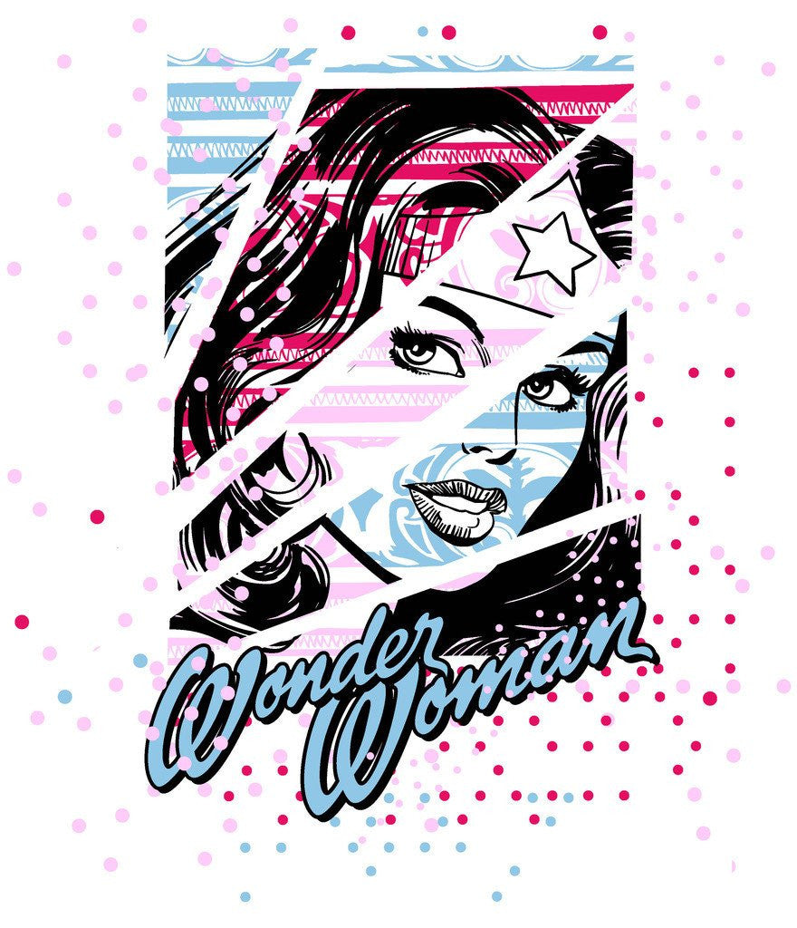DC Comics Wonder Woman Warhol Official Women's T-shirt (White) - Urban Species Ladies Short Sleeved T-Shirt