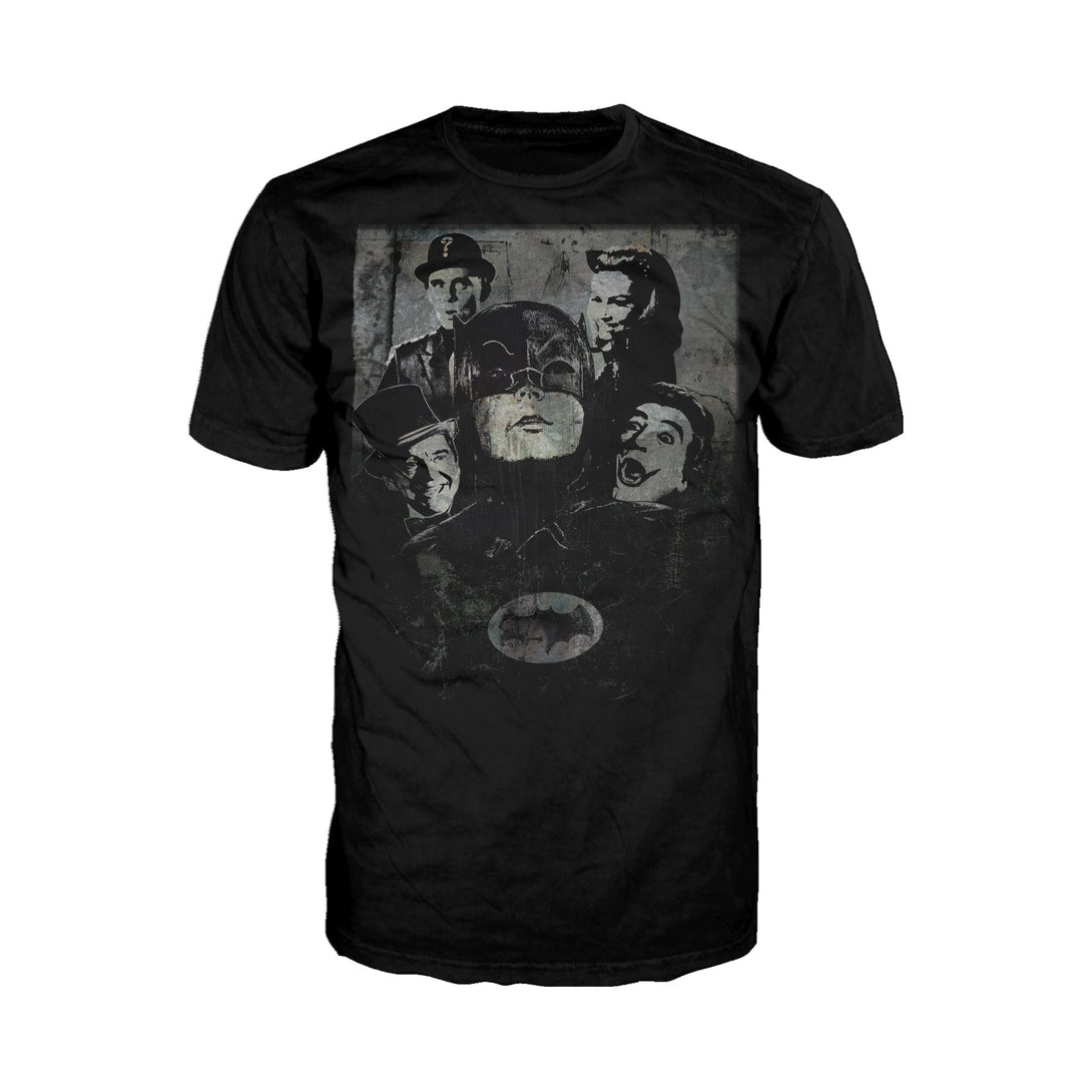 Batman 66 Villians Quartet Graff Official Men's T-shirt Black - Urban Species