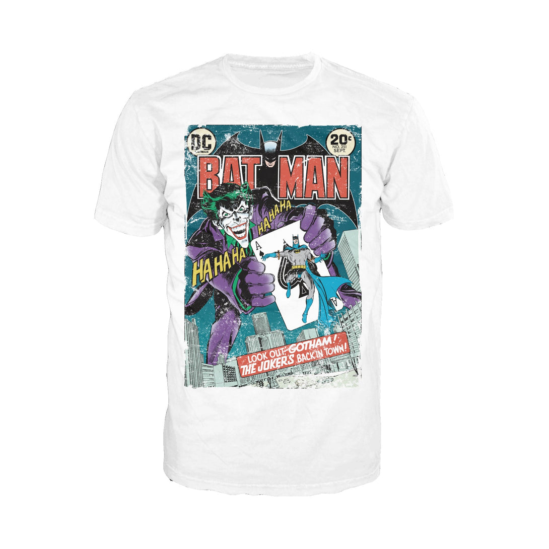 DC Comics Batman Cover 251 Joker Official Men's T-shirt White - Urban Species