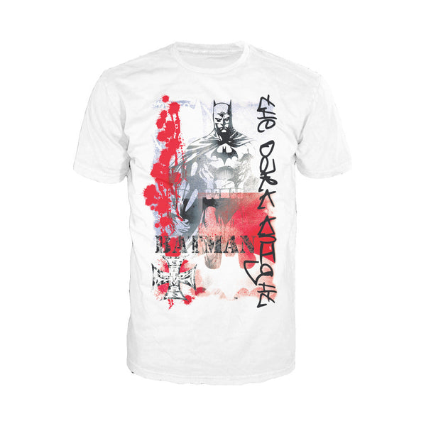 DC Comics Batman Stencil Official Men's T-shirt White - Urban Species