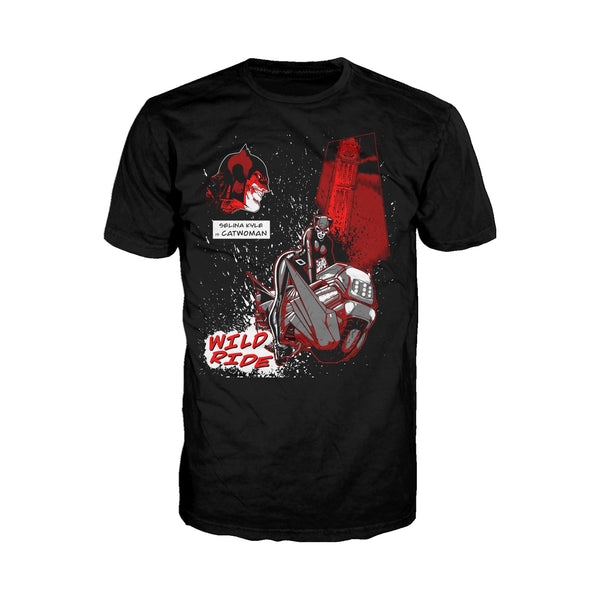 DC Comics Catwoman Wild Ride Official Men's T-shirt Black - Urban Species