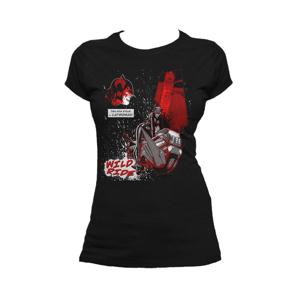 DC Comics Catwoman Wild Ride Official Women's T-shirt Black - Urban Species