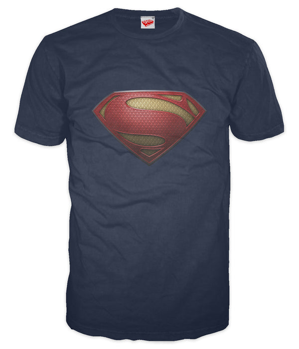 DC Man Of Steel Textured Logo Official Men's T-shirt (Navy) - Urban Species Mens Short Sleeved T-Shirt