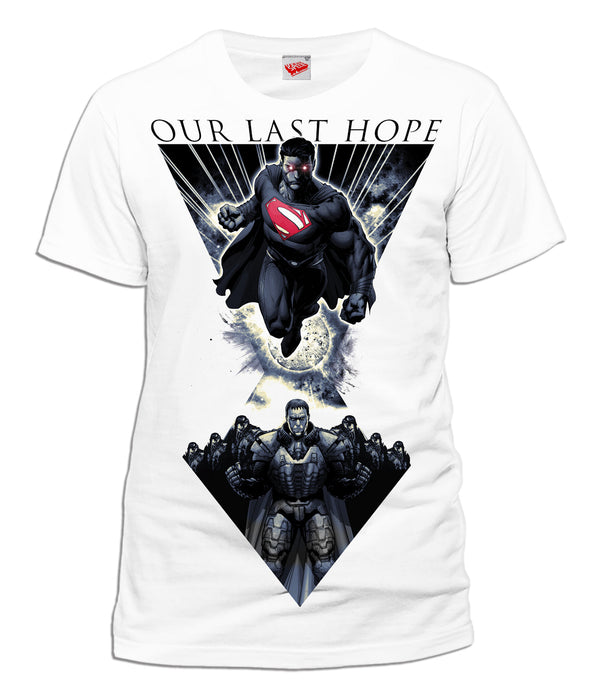DC Man Of Steel Last Hope Official Men's T-shirt (White) - Urban Species Mens Short Sleeved T-Shirt