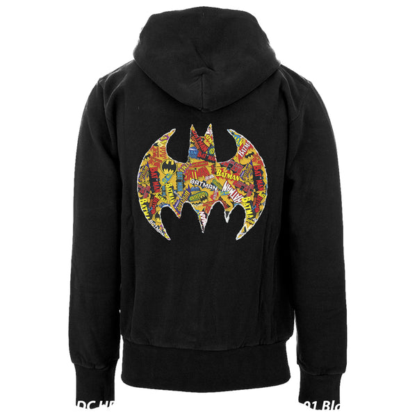 DC Comics Batman Comic Mash Logo Official Hoodie Black - Urban Species