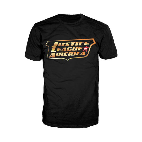 DC Comics Justice League JLA Classic Metallic Logo Official Men's T-shirt Black - Urban Species