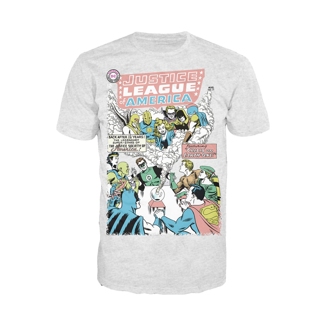 DC Comics Justice League Cover 21 Crisis Official Men's T-shirt Sports Grey - Urban Species