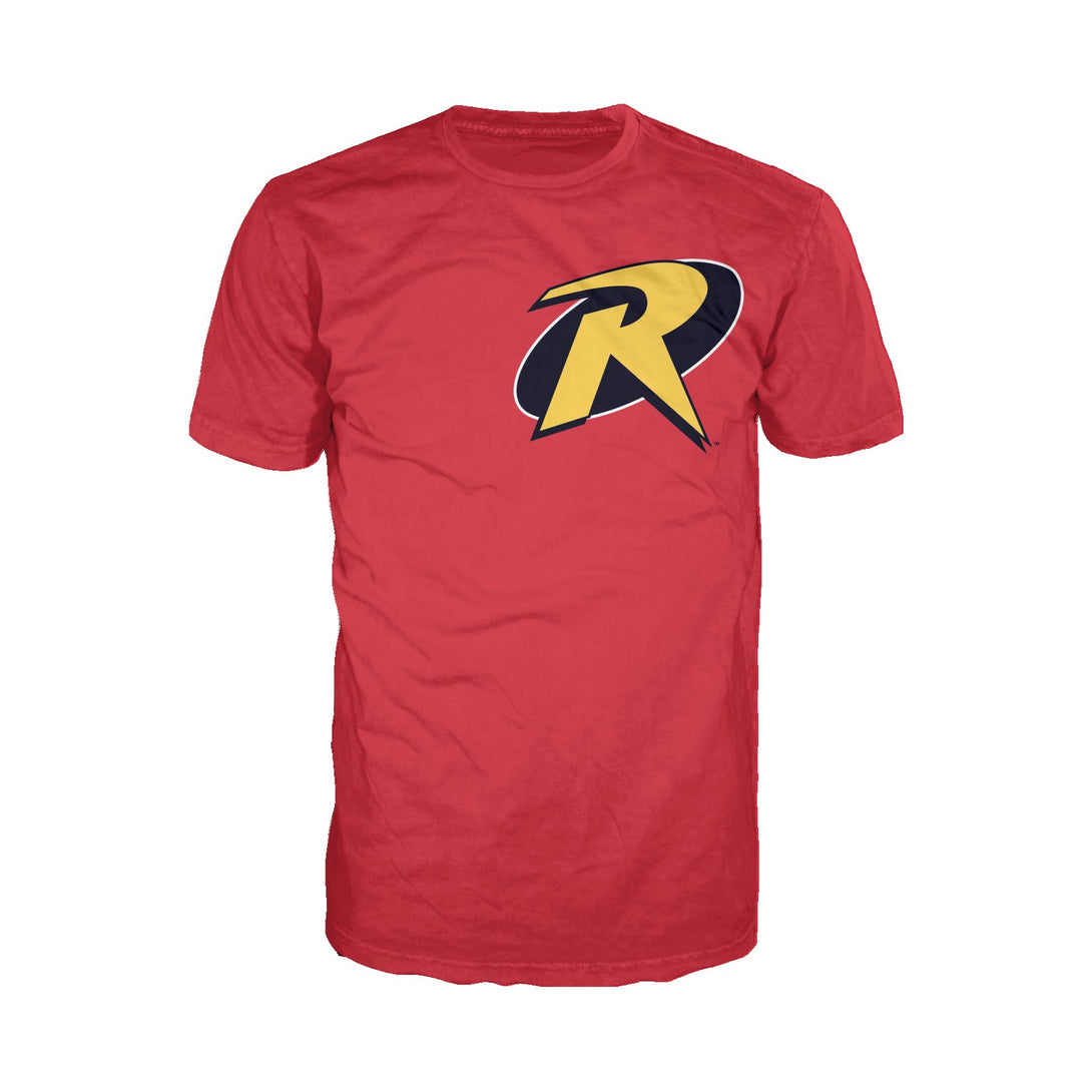 DC Comics Robin Logo Breast Official Men's T-shirt Red - Urban Species