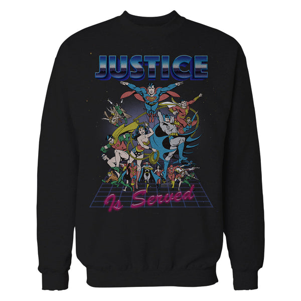DC Comics Justice League Retro 80s Served Official Sweatshirt Black - Urban Species