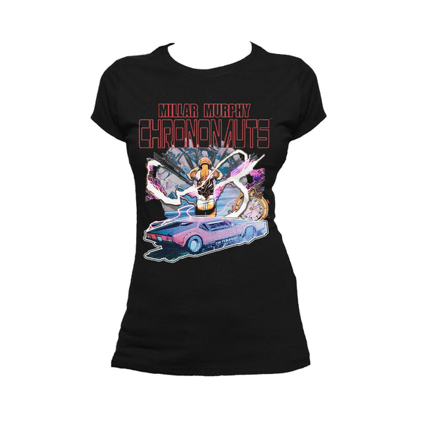 Chrononauts Poster Corbin Quinn Official Women's T-Shirt (Black) - Urban Species Ladies Short Sleeved T-Shirt