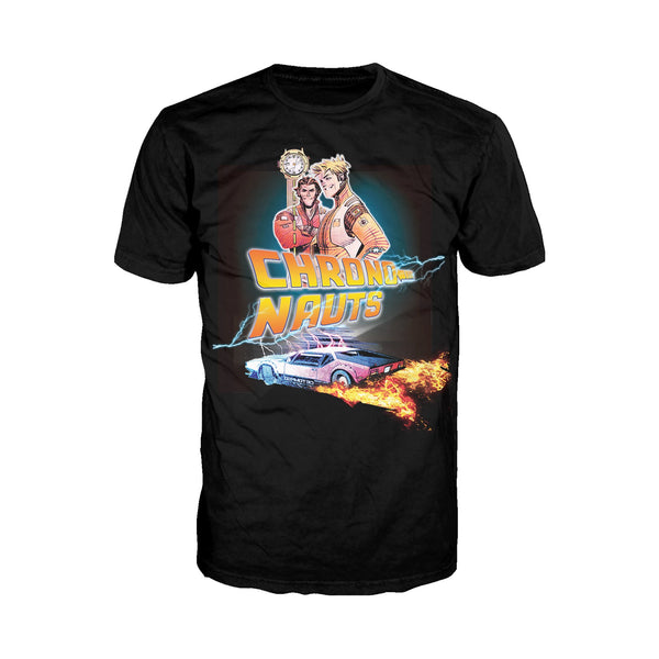 Chrononauts Remix 1985 Time Machine Official Men's T-Shirt (Black) - Urban Species Mens Short Sleeved T-Shirt