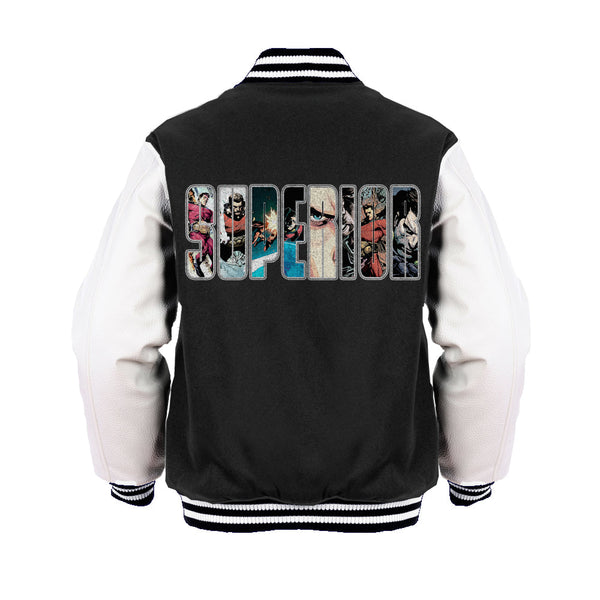 Superior Logo Collage Official Varsity Jacket (Black) - Urban Species Varsity Jacket