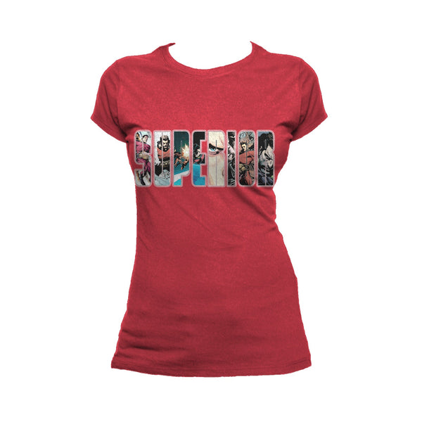 Superior Logo Collage Official Women's T-Shirt (Red) - Urban Species Ladies Short Sleeved T-Shirt