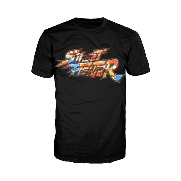 Street Fighter Logo Chun Li Kick Official Men's T-Shirt (Black) - Urban Species Mens Short Sleeved T-Shirt