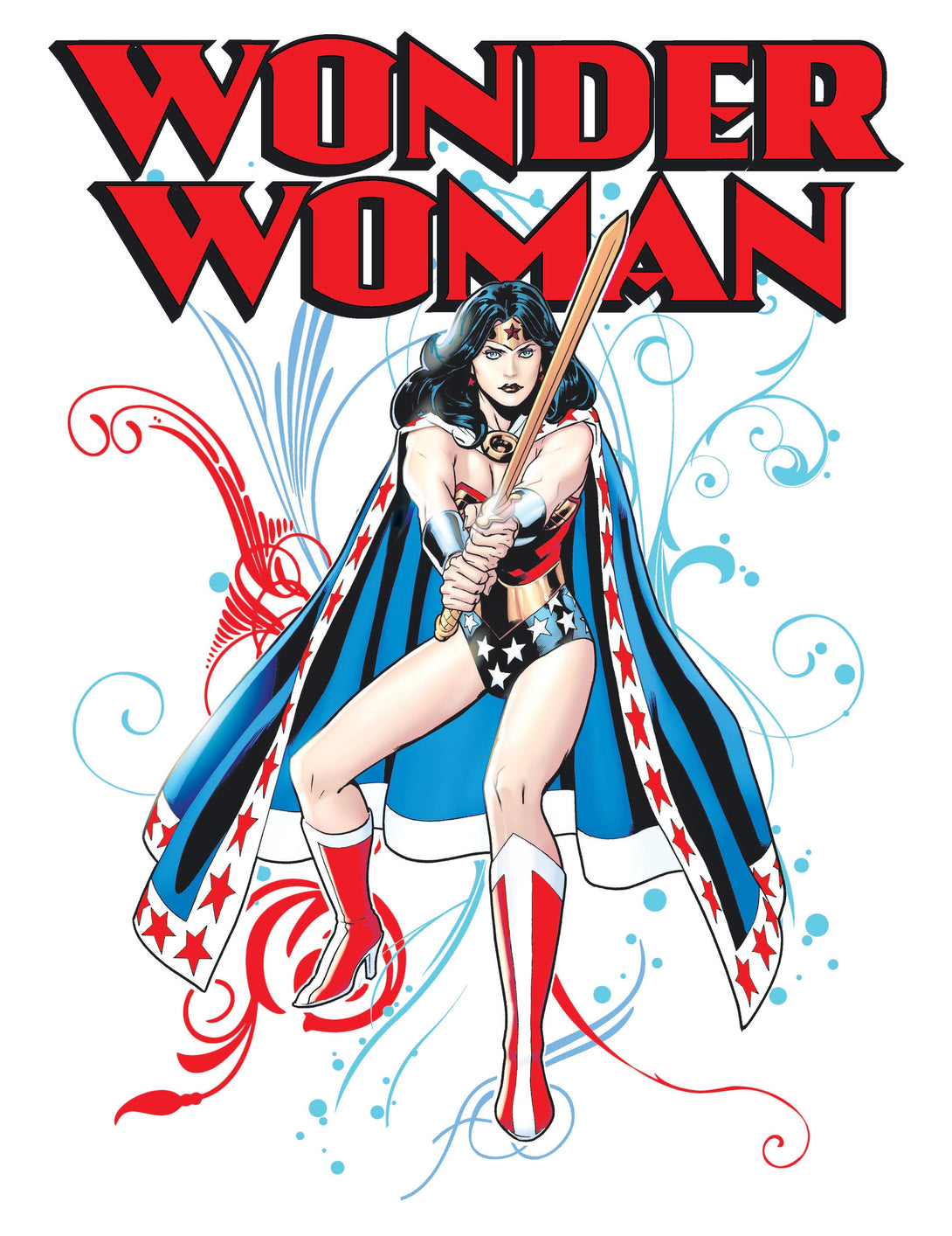 DC Comics Wonder Woman Splash Official Women's T-shirt (White) - Urban Species Ladies Short Sleeved T-Shirt